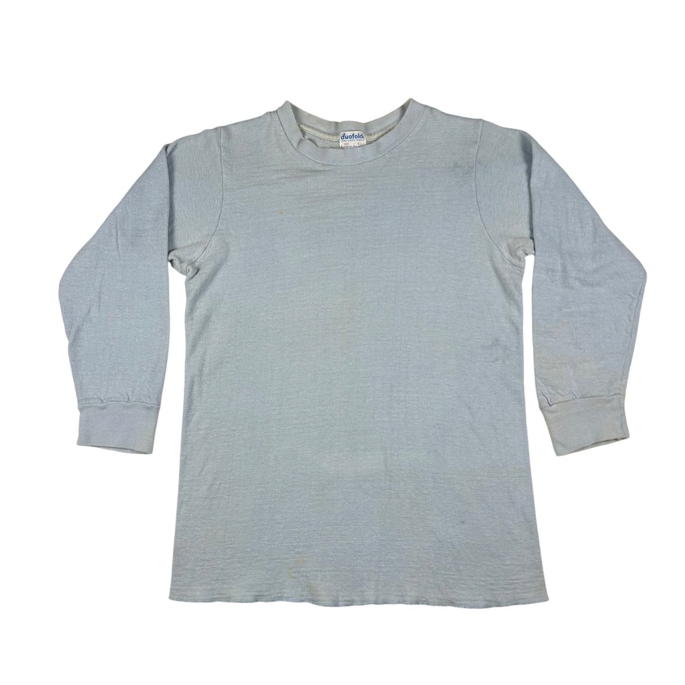 Vintage Duofold Two Layer Thermal Shirt Mens Small Blue Long Sleeve Base Layer